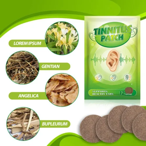 Vista 2 de Parches de tinnitus para zumbido de oídos, fórmula natural para dolores de oídos (36 parches)