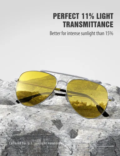 Vista 29 de LUENX, Aviator - Gafas de sol polarizadas, para hombres y mujeres, protección UV 400, con funda 60MM