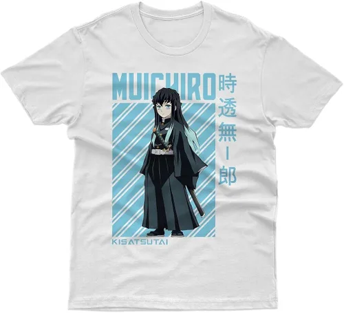 Vista 2 de Muichiro Tokito - Camisa Demon Slayer Kimetsu no Yaiba, camiseta de manga corta Hashira, camiseta de anime, camisas de manga para hombre, mujer