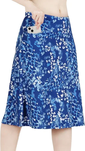 Vista 12 de Falda pantalón para mujer, modesta, hasta la rodilla, atlética, midi, para correr Beige