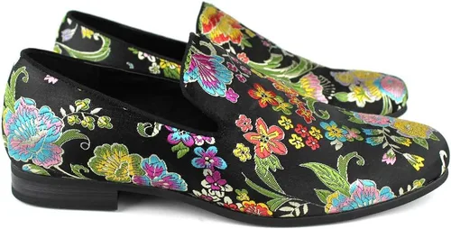 Vista 4 de ÃZARMAN Mocasines de vestir bordados multicolor para hombre