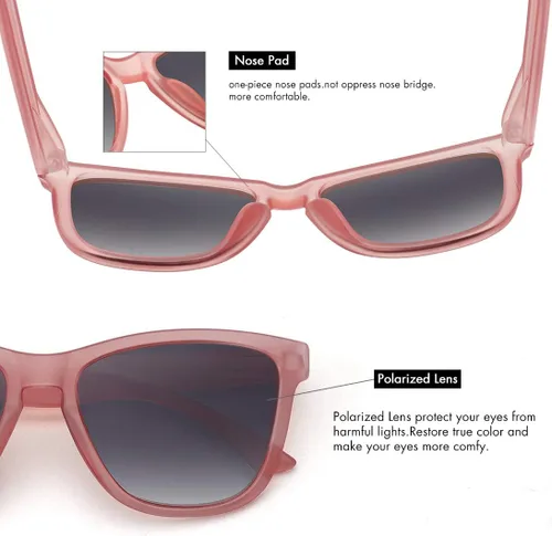 Vista 5 de MEETSUN Gafas de sol polarizadas para mujeres y hombres, estilo clásico retro