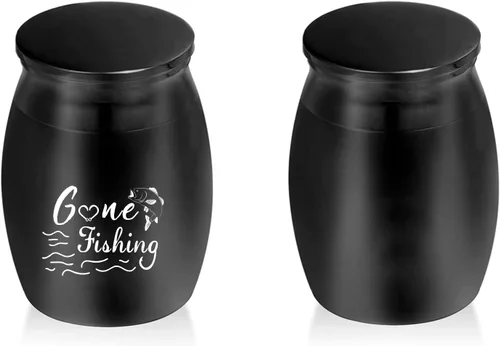 Vista 2 de Gone Fishing - Mini urnas de recuerdo para cenizas humanas, urna decorativa para compartir funeraria (personalizable)