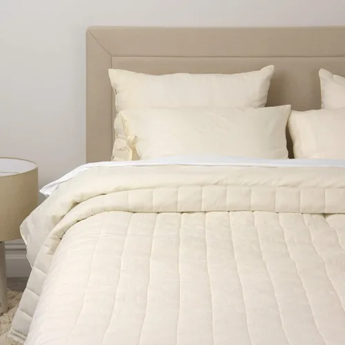 Vista 7 de Best Home Fashion Edredón de lino y algodón con diamantes, elegancia casual, ropa de cama ligera y elegante, manta, individual, gris, 86 pulgadas