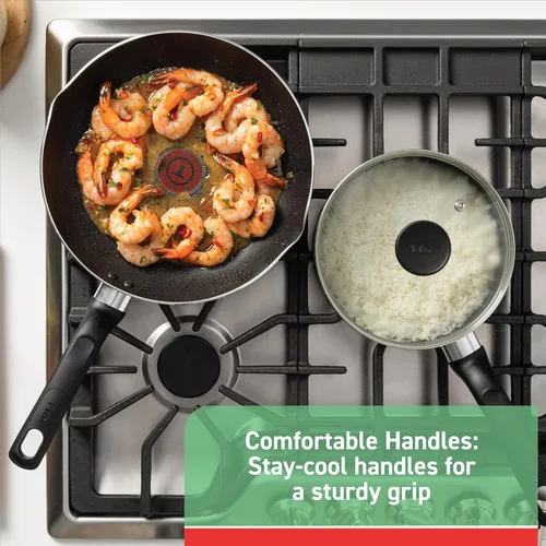 Vista 2 de T-fal B36282 Sartén Antiadherente Profunda con Tapa para Uso Diario con Asas Ergonómicas que se Mantienen Frescas Utensilios de Cocina, 12 Pulgadas