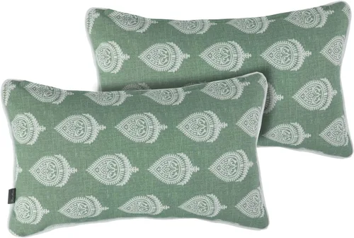 Vista 17 de FUNHOME Fundas de almohada lumbar para exteriores, 12 x 20 pulgadas, sin relleno, círculo cian