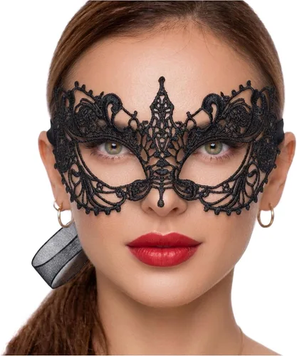 Vista 41 de Masquerade Mask For Women Lace Masquerade Mask for Masquerade Party, Proms, Venetian Party, Mardi Gras, Halloween & Cosplay Ana Bg Pluma de Pavo Real