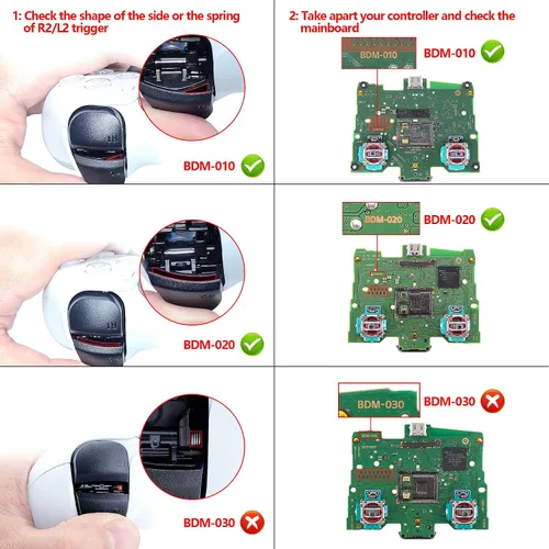 Vista 2 de eXtremeRate Transparent Clear D-pad Thumbstick Share Option Home Face Buttons DTF V3 LED Kit & Touchpad LED Lightbar Stickers for PS5 Controller