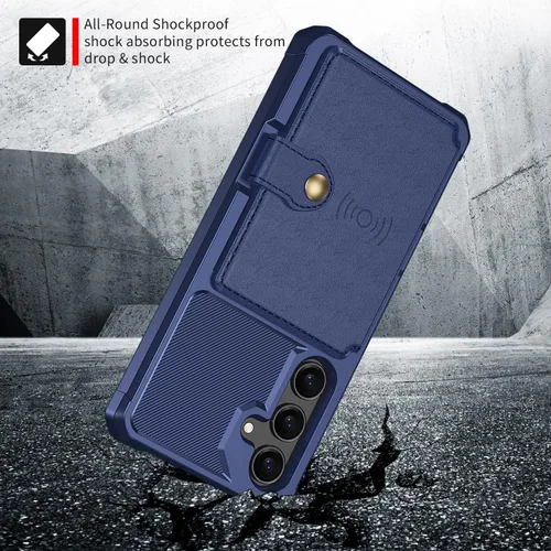 Vista 86 de Funda para Samsung Galaxy S21 Ultra con tarjetero, compatible con soporte magnético para automóvil, resistente a los golpes, resistente, suave, TPU