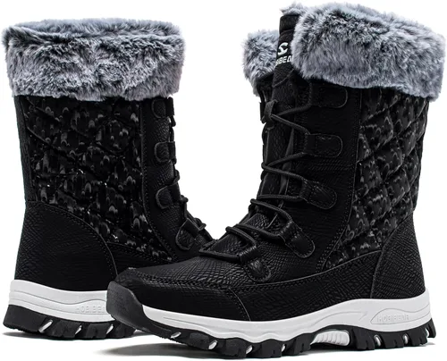 Vista 2 de HOBIBEAR Girls Boys Kids Snow Boots Waterproof Slip Resistant Outdoor Winter Shoes(KidsLittle KidsBig Kids)