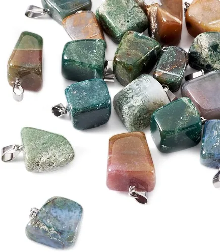 Vista 12 de Beadthoven - 24 dijes de piedras preciosas irregulares naturales, piedras curativas mixtas, chakras, reiki, pepita, piedras preciosas para hacer