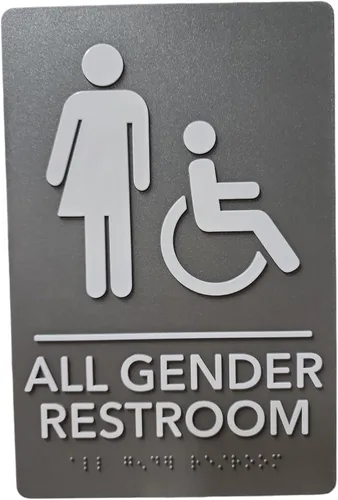 Vista 10 de Hecho en EE.UU. - Letreros de Baños para Hombres y Mujeres Compatibles con ADA, Señales de Puertas de Baño para Oficinas, Negocios y Restaurantes