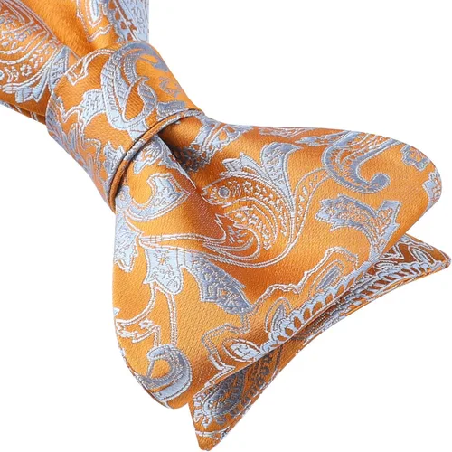Vista 185 de HISDERN Pajaritas para hombre, corbatín de cachemira para hombre, corbata de lazo y bolsillo cuadrado, juego formal de esmoquin para boda