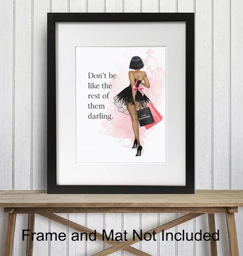 Vista 3 de Arte de pared con cita inspiradora, regalo de alta costura para mujeres negras afroamericanas, decoración de pared glamorosa, diseño de moda