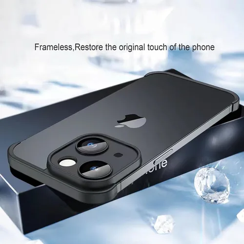 Vista 3 de Funda para iPhone 15 Pro con protector de lente de cámara, almohadilla de borde de esquina sin marco, suave y delgada de silicona TPU a prueba