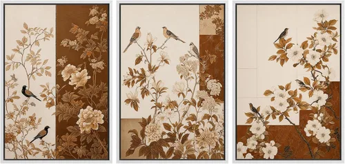 Vista 140 de MUDECOR Lienzo enmarcado para pared, juego de arte de acuarela pastel, bosque de pinos, naturaleza silvestre, ilustraciones modernas, decorativas