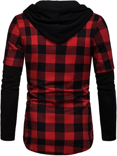 Vista 3 de Mens Summer Hoodie Casual Baggy Long Sleeve Tops with Hood Regular Fit Print Graphic Athletic Pullover