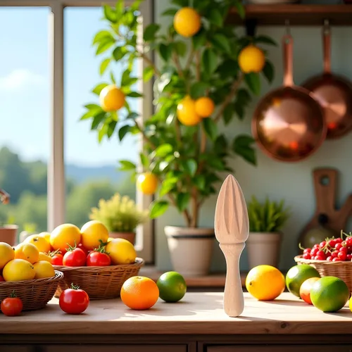 Vista 5 de Exprimidor de cítricos de madera y limón – Exprimidor manual manual de cítricos/naranja Herramienta exprimidora de frutas portátil para el hogar