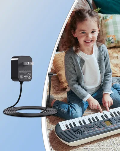 Vista 5 de VHBW Cable de alimentación CC de 9.5 V compatible con teclado Casio ADE95100LU, compatible con la fuente de alimentación de teclado Casio LK-135
