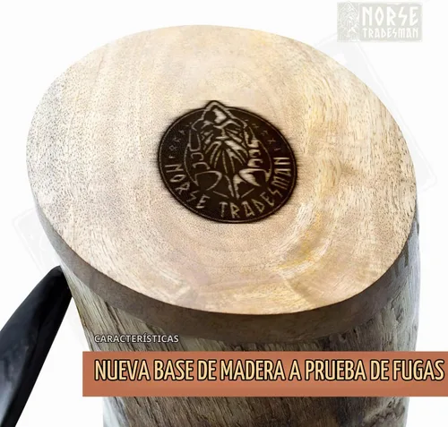 Vista 7 de Norse Tradesman Juego de Copas de Cuerno para Beber (4) – Copas de Tamaño Completo de 12 oz con Grabados de Nudos Celtas y Saco de Regalo