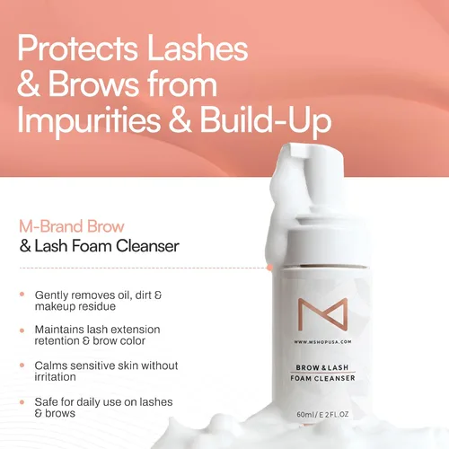 Vista 9 de M - Limpiador permanente de espuma para cejas y pestañas para extensiones de pestañas, microblading, polvo de cejas, cejas, nano cejas, maquillaje