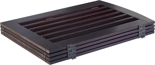 Vista 3 de BarkWood Pets - Puerta independiente para mascotas con cuatro paneles de madera plegables de 24 pulgadas de ancho x 36 pulgadas de alto, capuchino