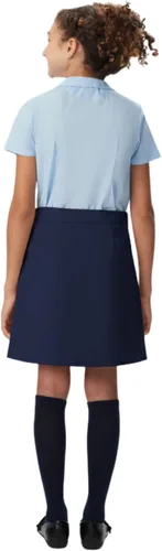 Vista 2 de French Toast Girls Adjustable Waist Pleated-Front Two-tab Scooter Azul marino