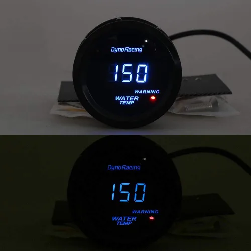 Vista 6 de Dynoracing - Medidor digital de temperatura de agua LED azul de 2 pulgadas, 2.047 in, 104.0-302.0 °F con adaptador de sensor de tubería