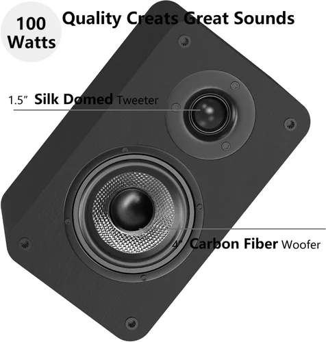 Vista 3 de LONPOO Altavoces de estantería alimentados - Inalámbrico 100W RMS Bluetooth con eARC - Potente sistema de música en casa - Sistemas de cine en casa