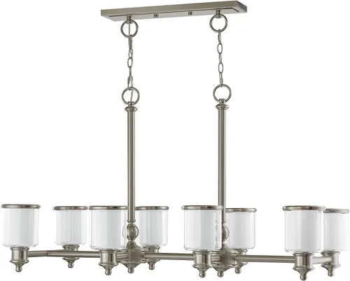 Vista 4 de Livex Lighting 40208-91 - Lámpara de araña lineal de transición con ocho luces de Middlebush Collection en Pwt, Nckl, B/S, Slvr. acabado, 41.75