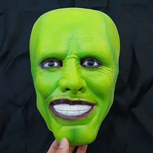Vista 5 de Fedtoku Disfraz de Jim Carrey para hombre, disfraz de máscara para hombre, chaqueta de cosplay amarilla, pantalones para Halloween