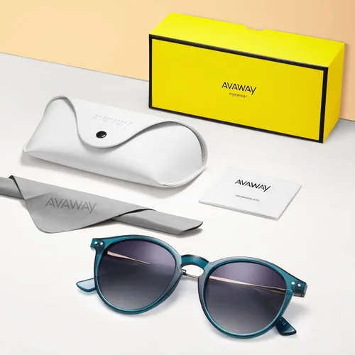 Vista 7 de Gafas de sol redondas vintage para mujer marco transparente polarizado con protección UV