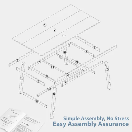 Vista 7 de IDEALHOUSE Mesa de comedor rústica para 6-8 personas, mesa de cocina rectangular de 70 pulgadas de largo, mesas de cocina de madera industrial