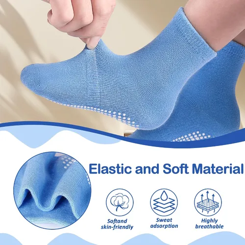 Vista 4 de Tphon Calcetines para Niños Pequeños, Calcetines Antideslizantes para Bebés para Niños y Niñas, 12 Pares de Calcetines para Niños Infantes de 6M-10