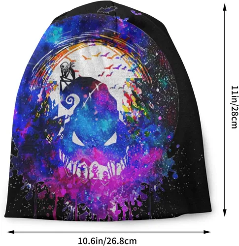 Vista 2 de Gorro de Navidad Skellington unisex para hombre y mujer, gorro cálido para invierno y exteriores