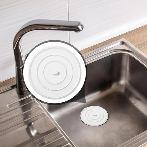 Vista 6 de Tapón de drenaje universal de 4.3 pulgadas, tapa de drenaje de fregadero, cubierta de drenaje de silicona para cocina, baños, accesorios