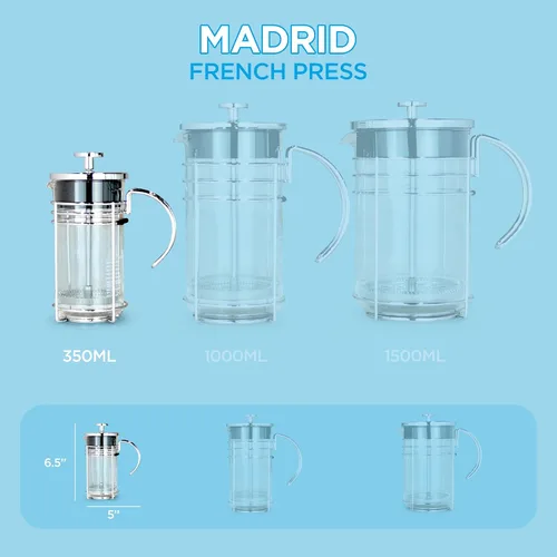 Vista 11 de GROSCHE Cafetera eléctrica con prensado francés, Vidrio transparente