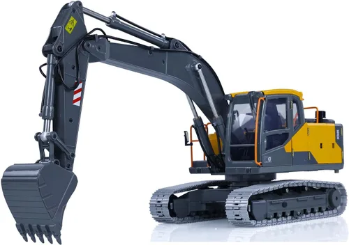Vista 2 de 1:14 Doble E RC Excavadora Modelo para E010 EC160E Aleación Completa Metal RC Ingeniería Digger Vehículo Motor ESC Servo Luz