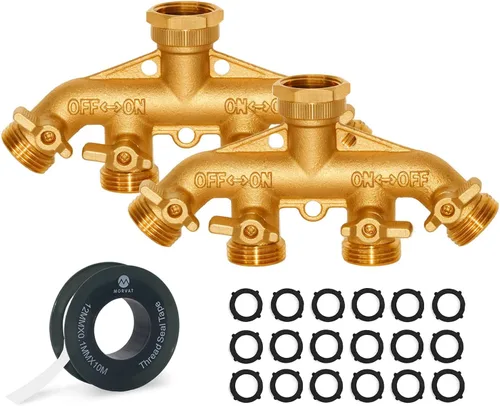 Vista 8 de Morvat - Conector de latón para manguera de jardín (2 vías)