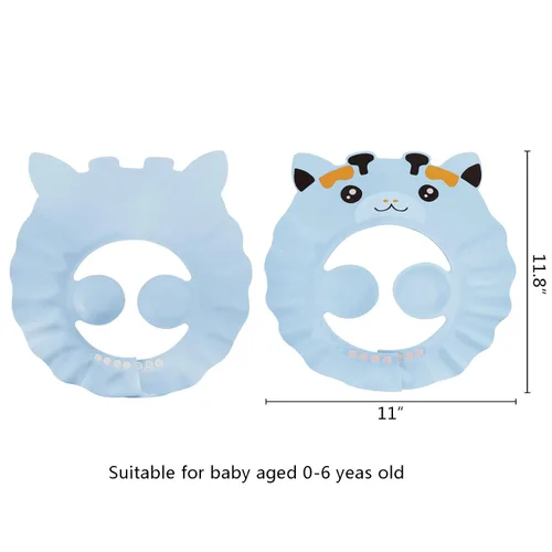 Vista 7 de Gorro de ducha para bebé, protección de baño, ajustable, sombrero de lavado de cabello, gorra de silicona para cabeza de baño, gorra de visera