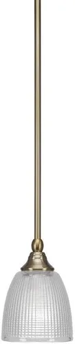 Vista 97 de Toltec Lighting Tallo Colgado Mini colgante, acabado de cobre negro, 3.5" cuadrado humo burbuja vidrio