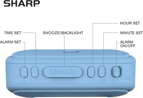 Vista 11 de Sharp Reloj despertador de batería con funda suave al tacto y luz de fondo