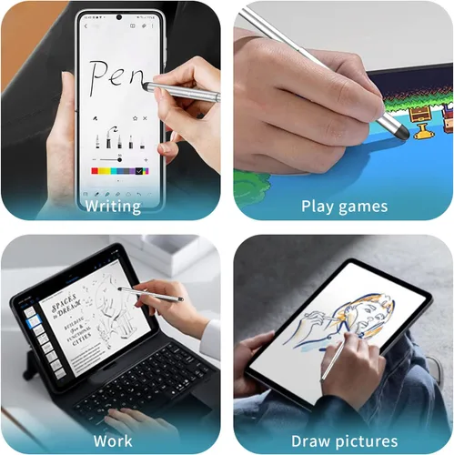 Vista 4 de Lápices capacitivos con ranura para lápices para pantallas táctiles, lápiz capacitivo universal de alta precisión para iPad, iPhone, tabletas