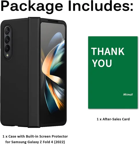 Vista 8 de Miimall Funda compatible con Samsung Galaxy Z Fold 4 2022, funda protectora completa con bisagras, funda protectora plegable gratuita, anticaídas, a