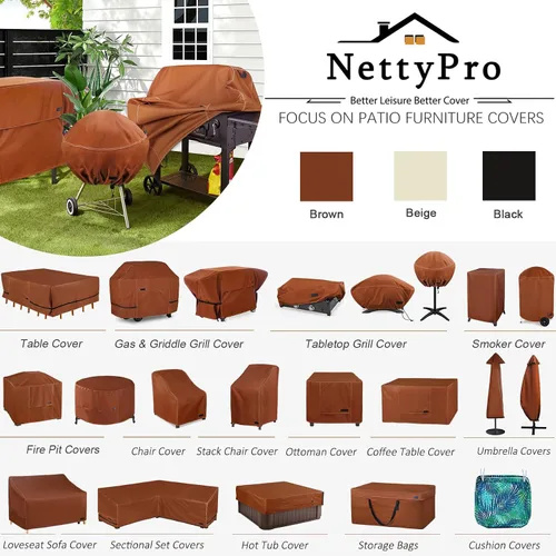 Vista 7 de NettyPro Cubierta para Plancha Blackstone de 28 pulgadas Impermeable Resistente 2 Quemadores Plancha Plana Cubierta para Parrilla de Gas de 28