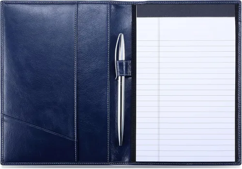 Vista 10 de Portafolios Junior de Cuero para Hombres y Mujeres con Presilla para Bolígrafo, Piel de Becerro Italiana, Carpeta Portafolio de Negocios