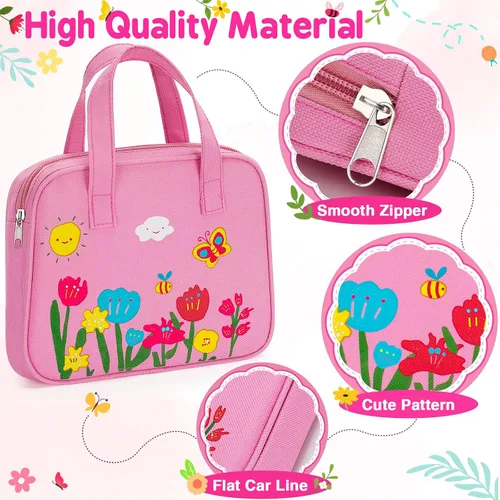 Vista 6 de Officygnet Bolso de Juguete para Niñas, 1, 2, 3 Años de Edad, Bolso de Niña Pequeña Juguetes con Kit de Maquillaje de Fantasía, Juguete de Juego