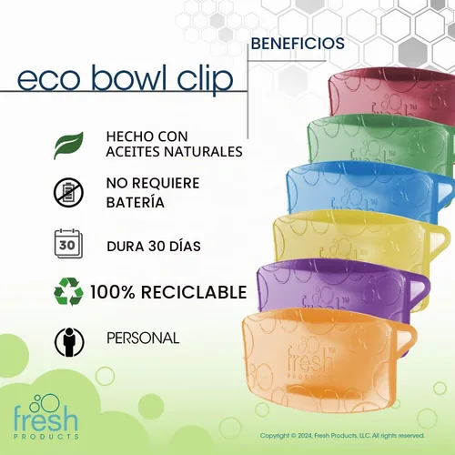 Vista 4 de Fresh Products clip ecológico para taza de baño 2.0 - ambientador para inodoro – paquete de muestra (8 aromas)