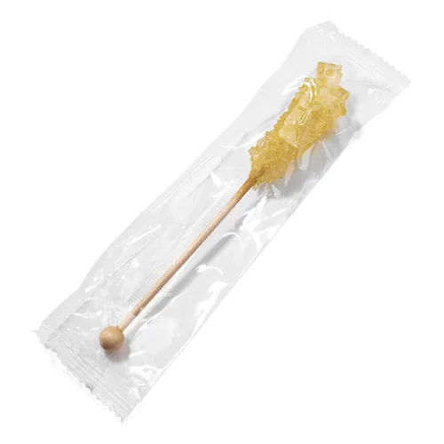 Vista 3 de Candy Envy - Gold Café Sugar Sticks Mini Rock Candy - 36 golosinas doradas envueltas individualmente - Sabor a azúcar original