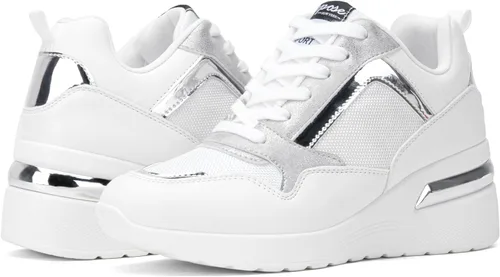 Vista 8 de Vepose Zapatillas de moda para mujer, zapatillas de cuña con soporte de arco para mujer